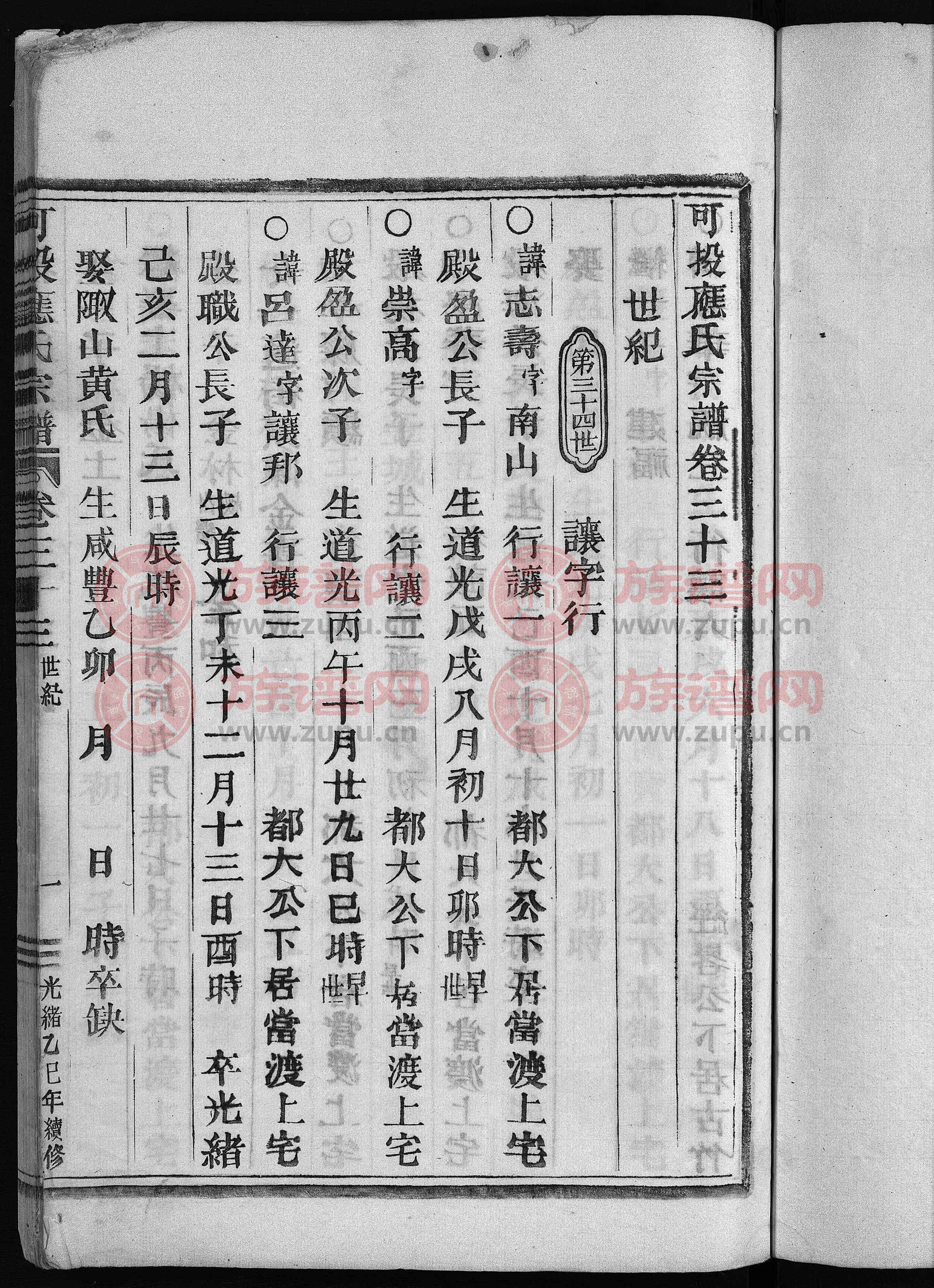 应氏总祠主谱 [残卷]
