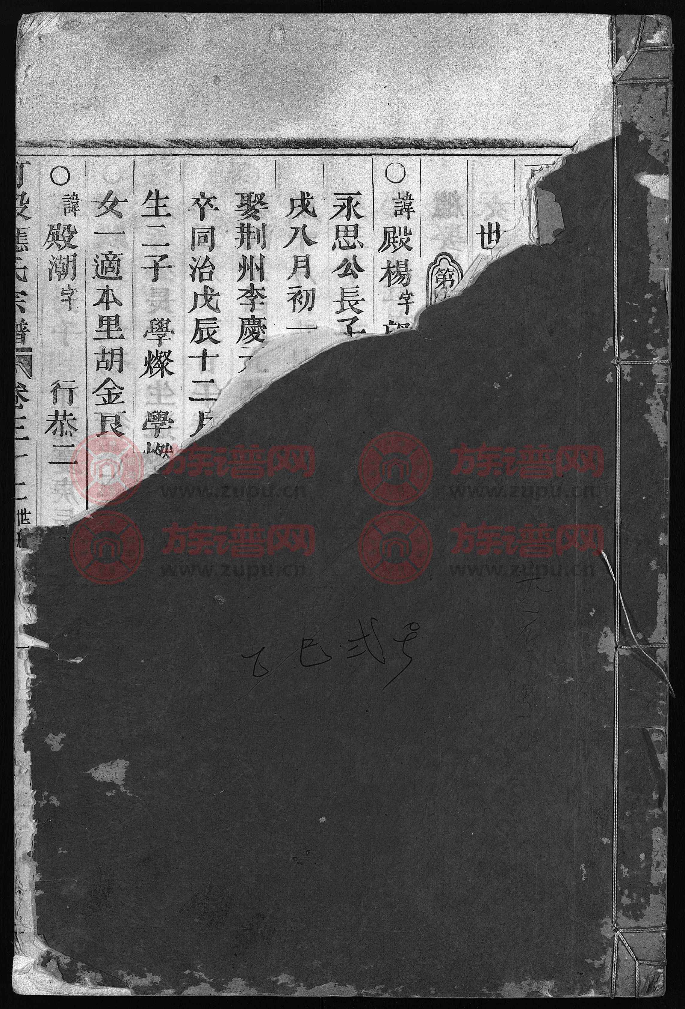 芝英应氏恢六公家谱